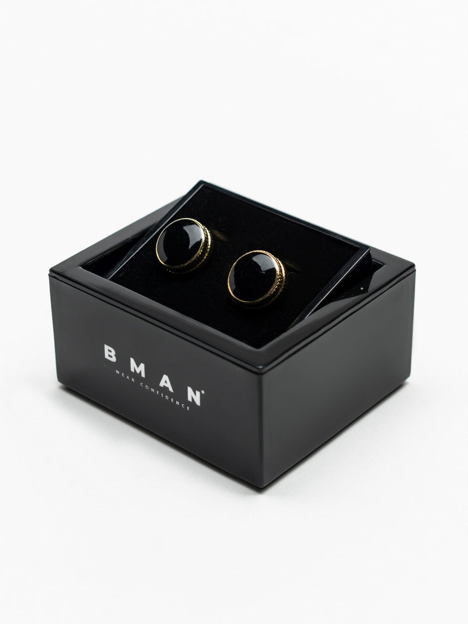 Butoni Aurii cu Piatra Neagra BMan148 (2)
