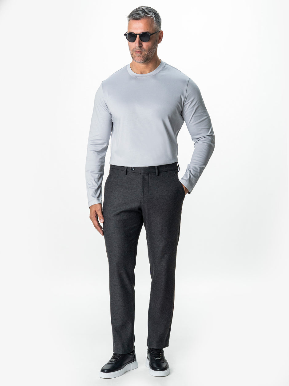 Pantaloni Gri Barbati Office Stretch Relax Fit BMan0001 (2)