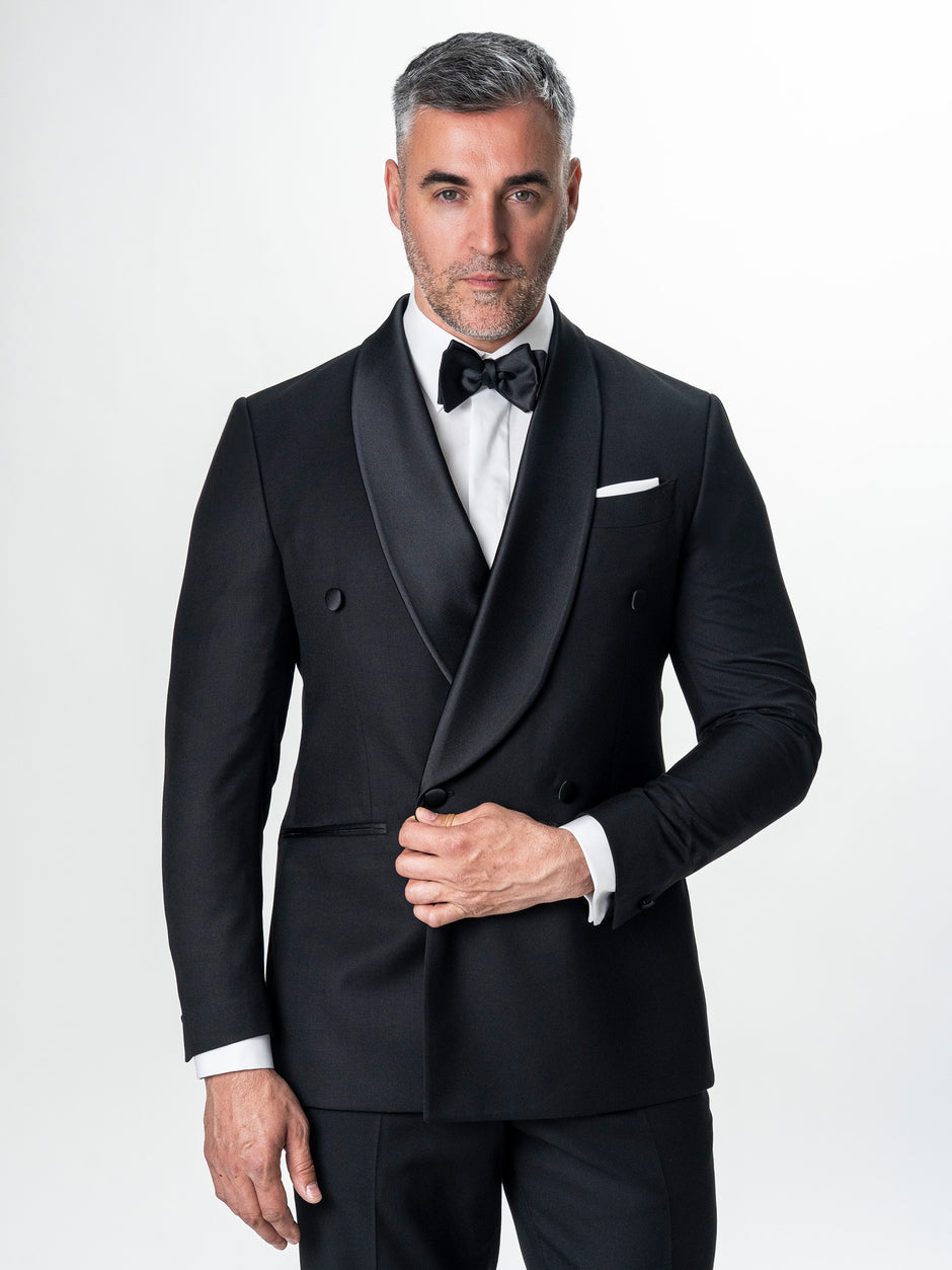 Costum Mire Negru Tip Smoking Ceremonie Lana Sarto BMan0032 (7)
