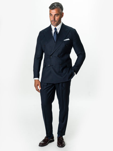 Costum Bleumarin Doua Randuri Barbati Lana Vitale Barberis Super110 BMan0052