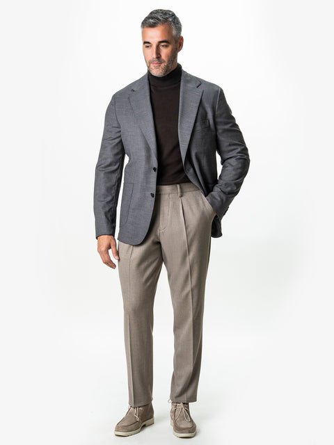 Sacou Smart Casual Gri Inchis Barbati Lana & Bumbac BMan0002