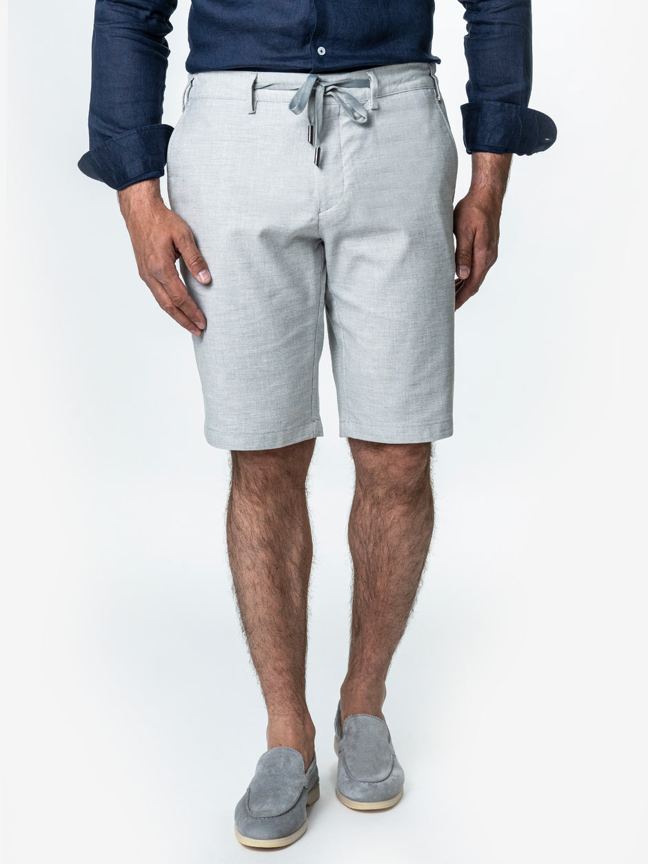 Pantaloni Scurti Barbati Cu Siret De Vara Gri BMan179 (4)