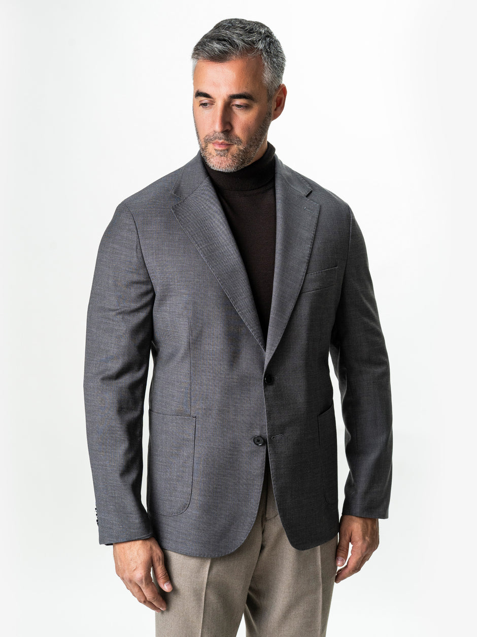 Sacou Smart Casual Gri Inchis Barbati Lana & Bumbac BMan0002 (4)