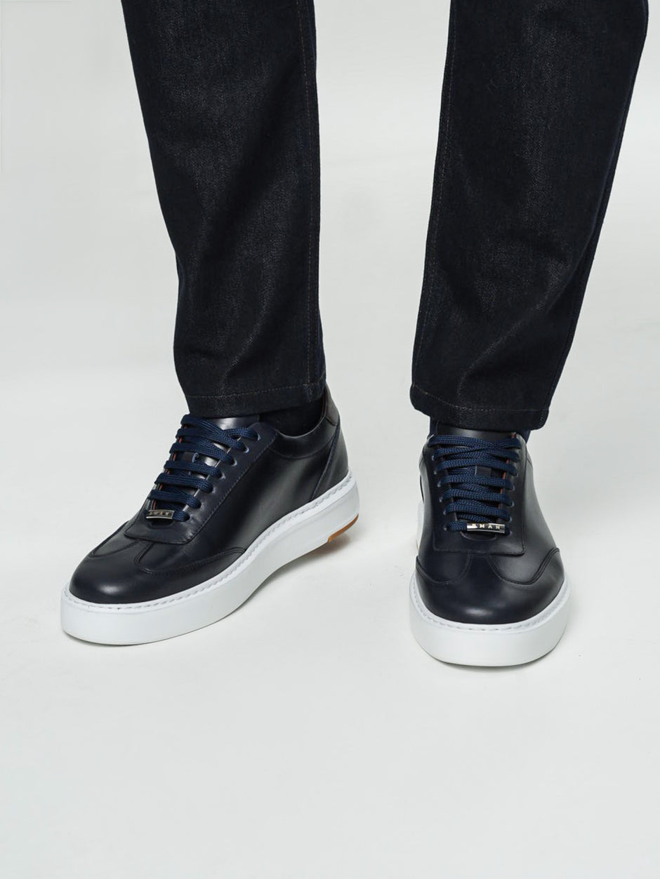 Pantofi Casual Barbati Sneakers Bleumarin 100% Piele Naturala BMan0397 (2)