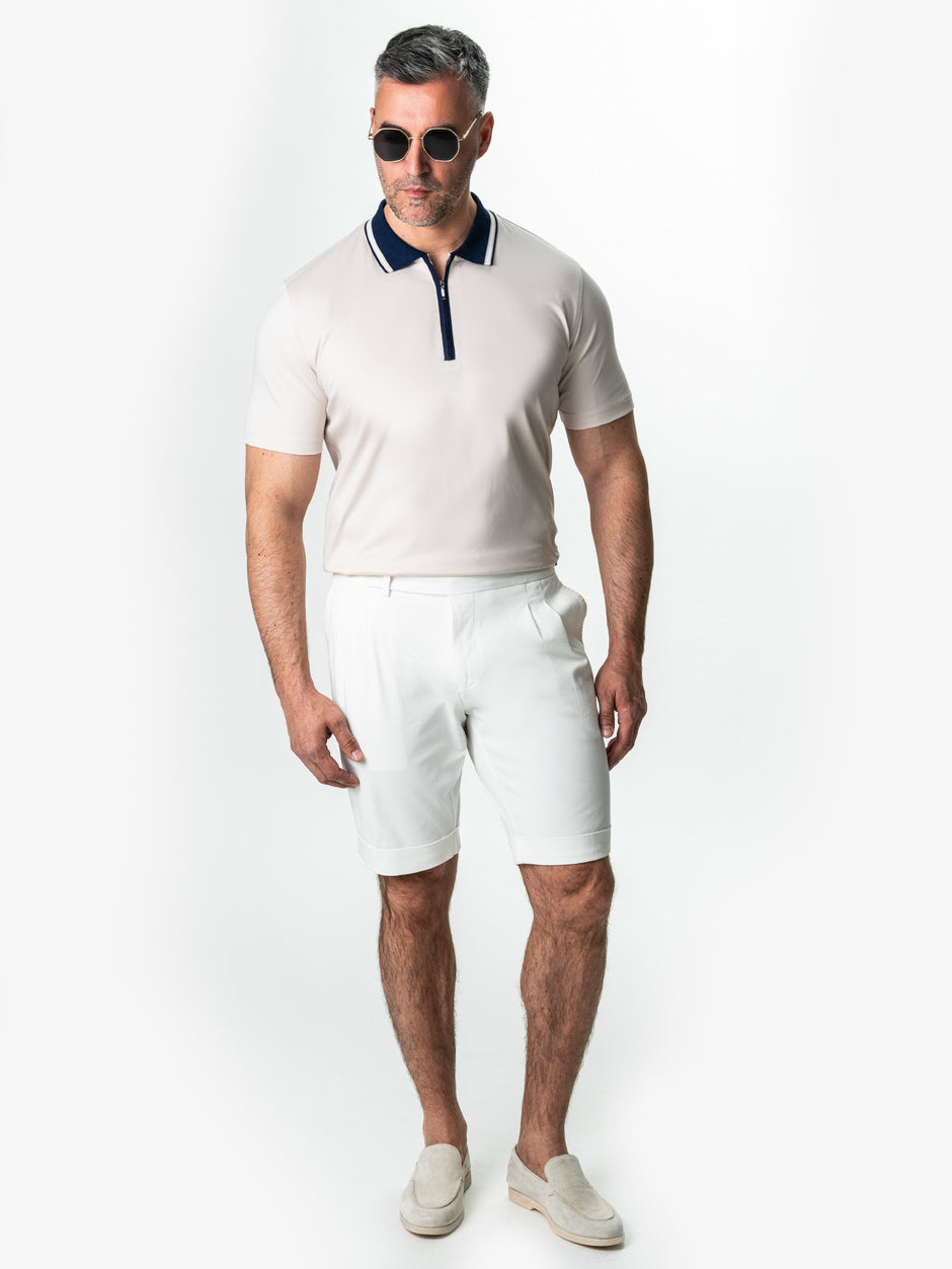 Pantaloni Scurti Barbati Albi Model Gurkha BMan177 (5)
