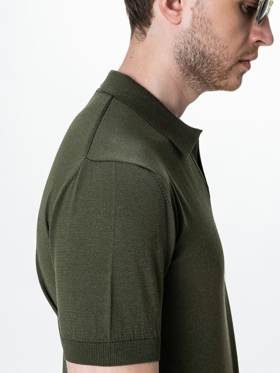 Tricou Polo Barbati Rayon Verde Kaki BMan0100 (9)