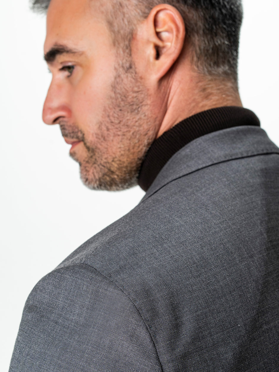 Sacou Smart Casual Gri Inchis Barbati Lana & Bumbac BMan0002 (5)