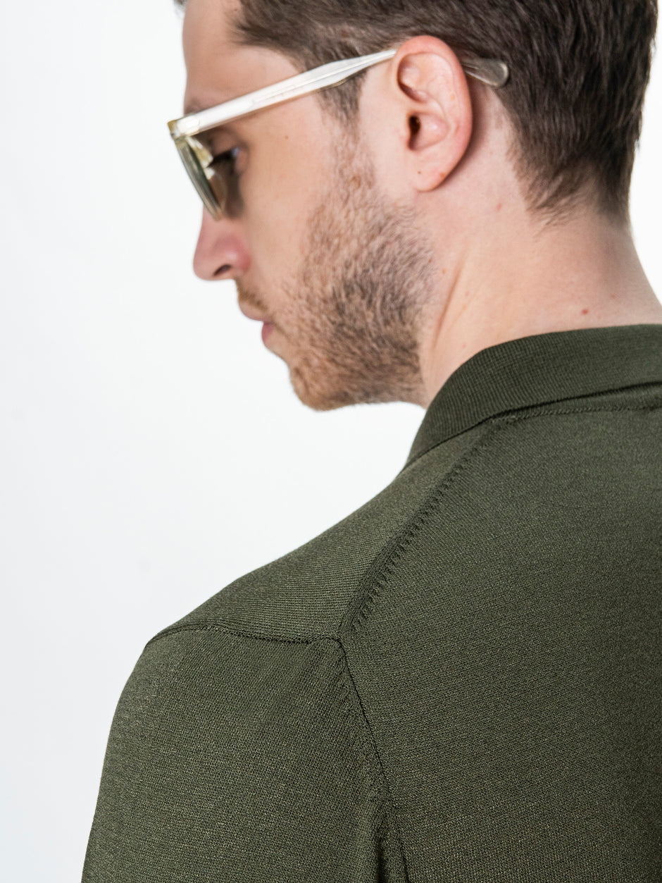 Tricou Polo Barbati Rayon Verde Kaki BMan0100 (7)