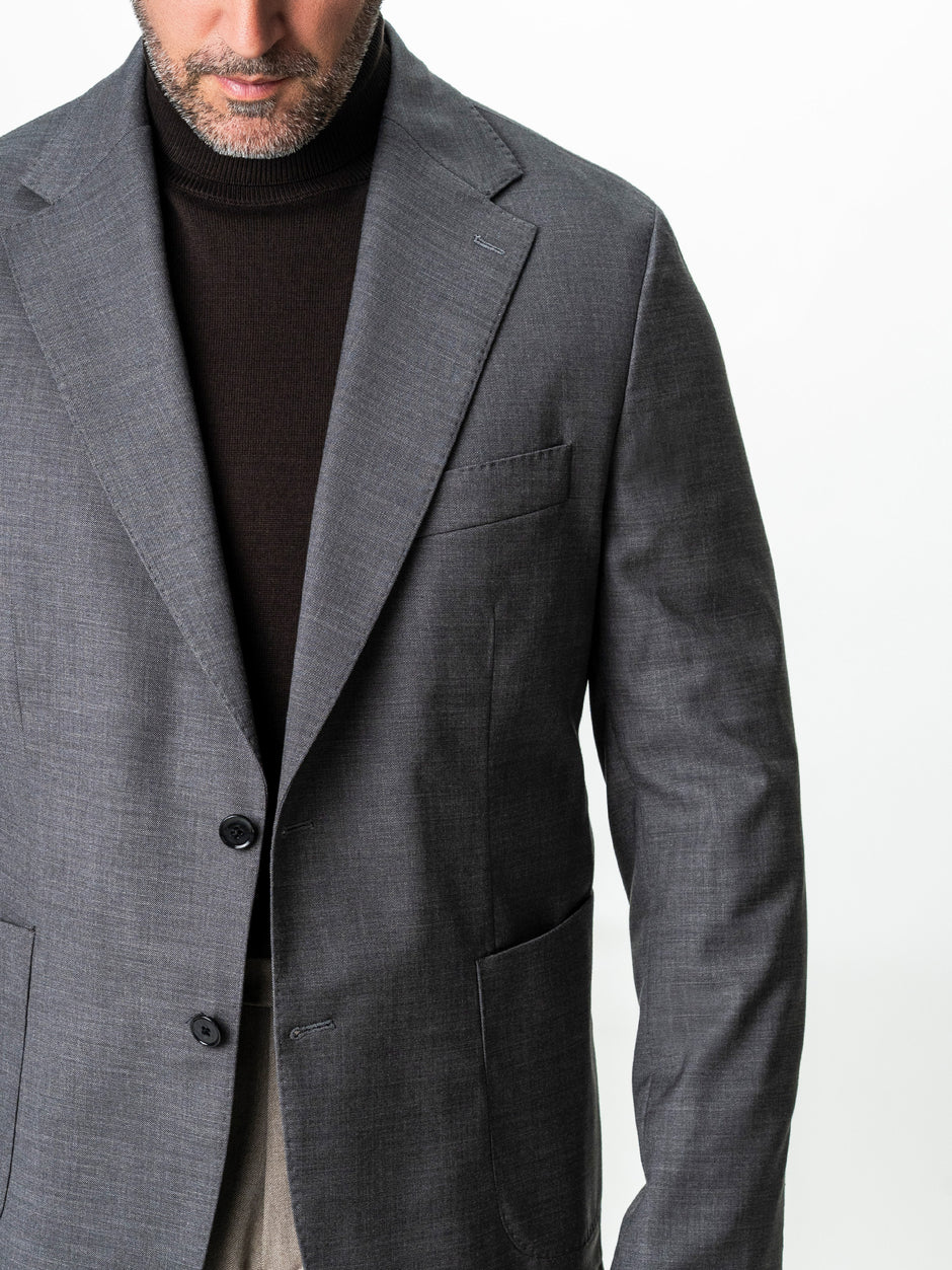 Sacou Smart Casual Gri Inchis Barbati Lana & Bumbac BMan0002 (6)