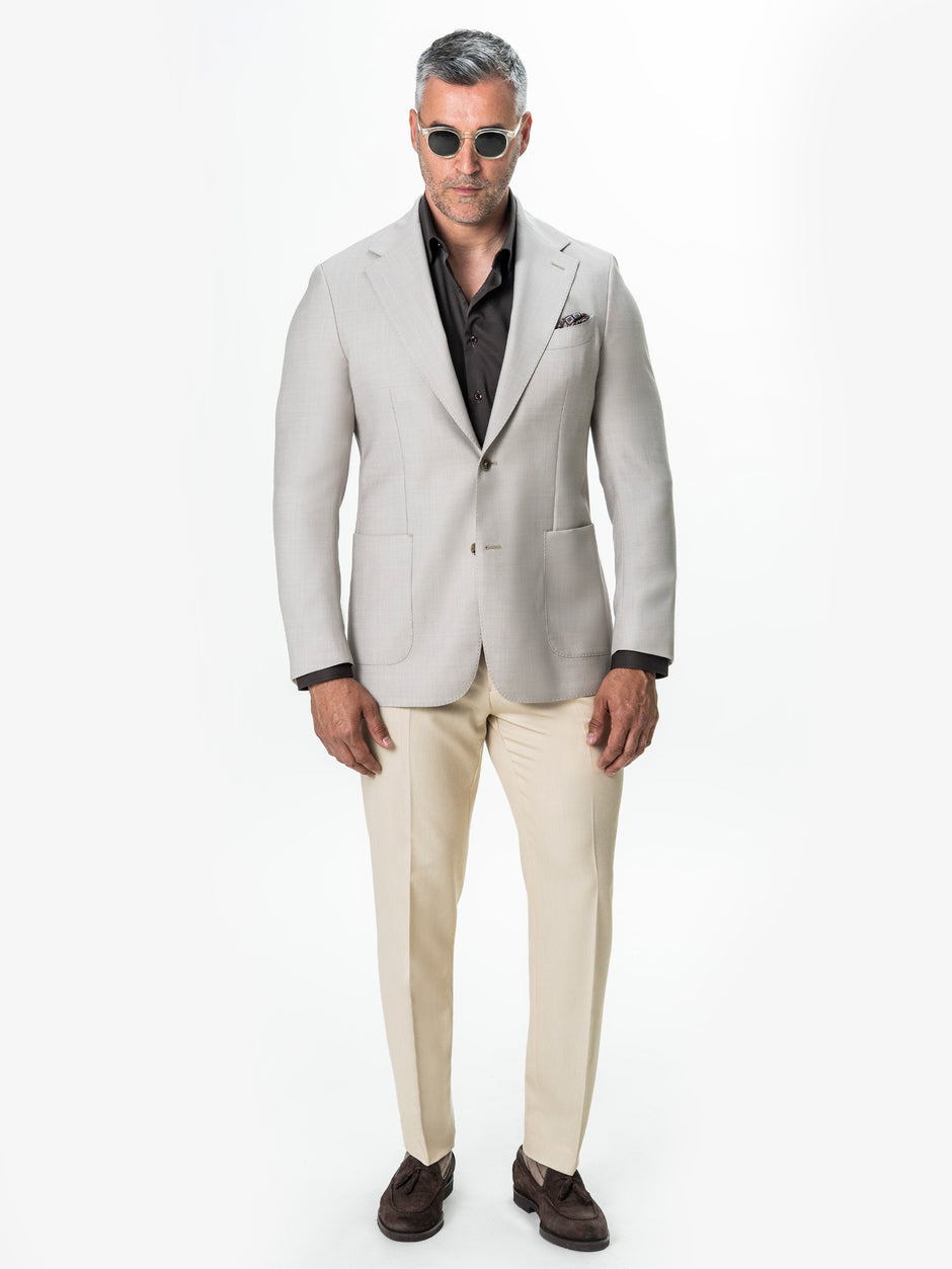 Pantaloni Barbati Bej Stofa Amestec Lana BMan700 (5)