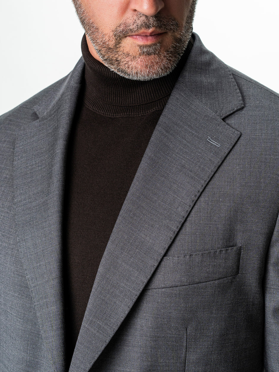 Sacou Smart Casual Gri Inchis Barbati Lana & Bumbac BMan0002 (3)