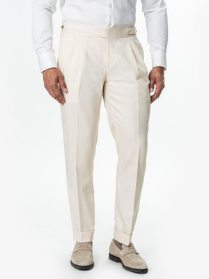 Pantaloni Barbati Crem British Model Gurkha Amestec Lana BMan704