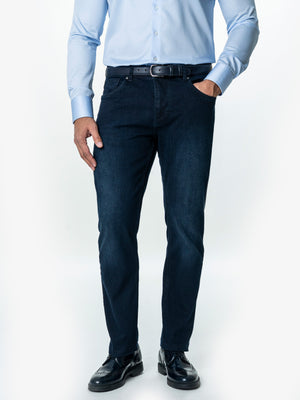 Blugi Barbati Bleumarin Inchis Denim Comfort Fit All Season BMan0005