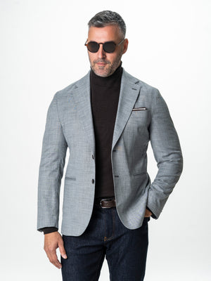 Sacou Gri Barbati Din Bumbac Cu Lana All Season BMan0036