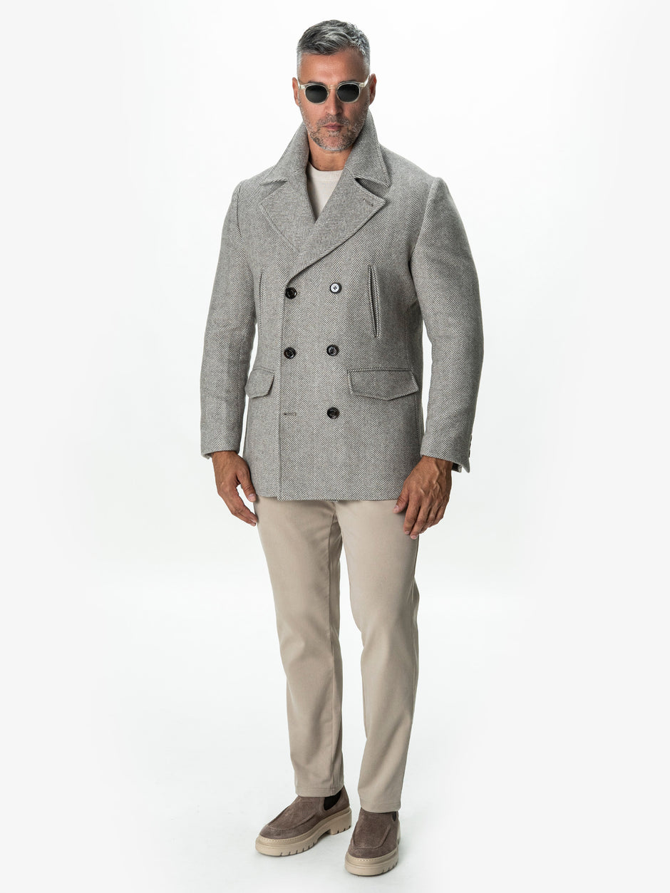 Pantaloni Chino Barbati Bej BMan0130 (2)