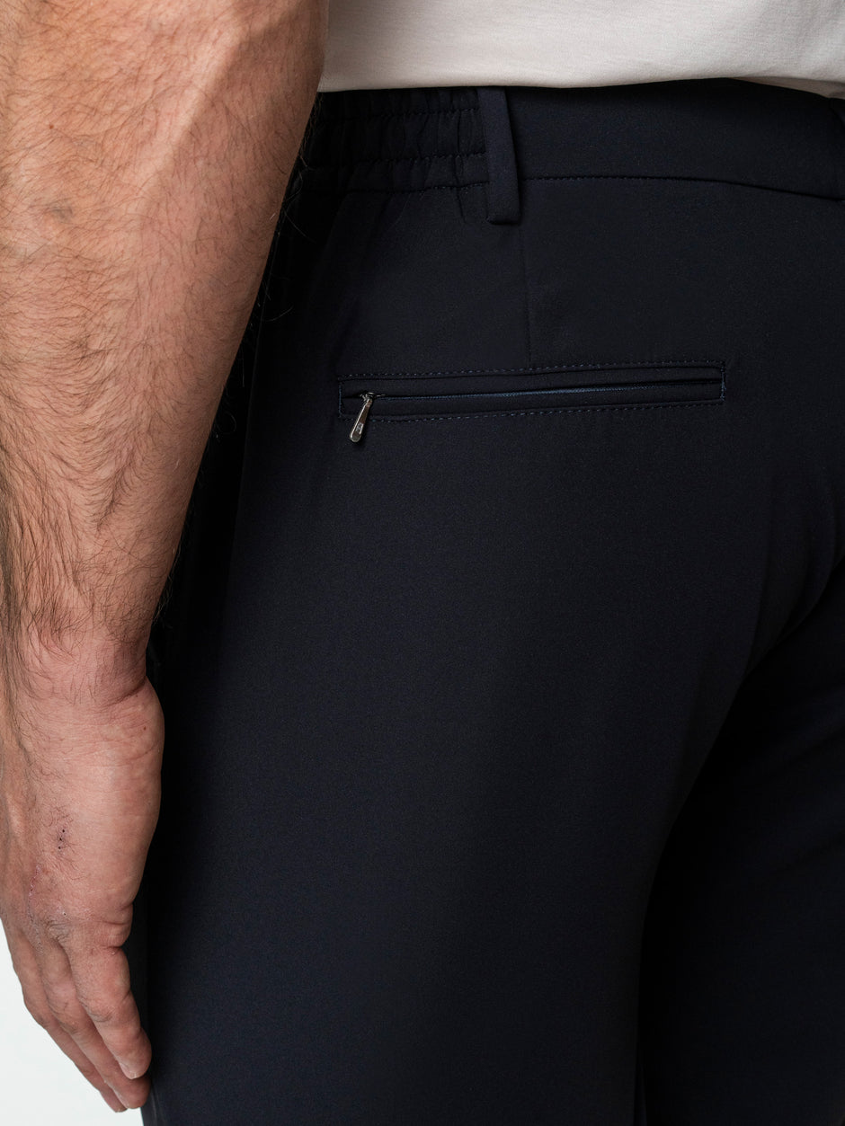Pantaloni Casual Bleumarin Flexo Cu Snur Barbati Spandex All Season BMan708 (7)
