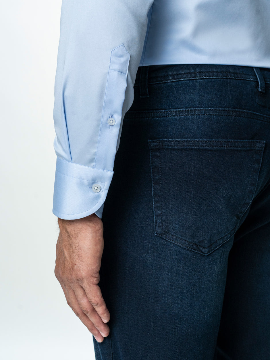 Blugi Barbati Bleumarin Inchis Denim Comfort Fit All Season BMan0005 (7)