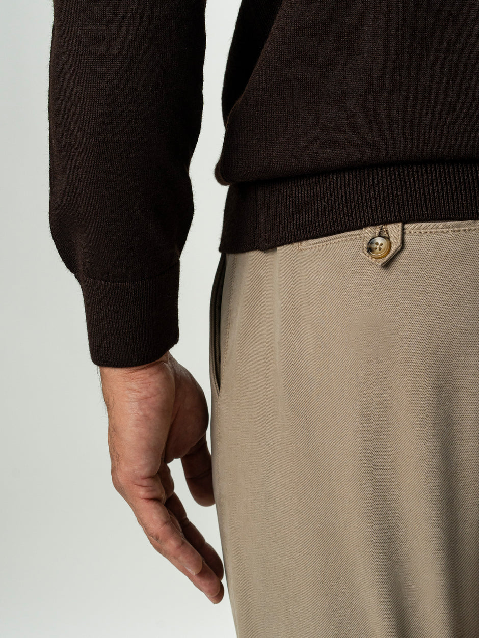 Pulover Barbati Cafeniu Polo Din Lana Merinos BMan0051 (9)