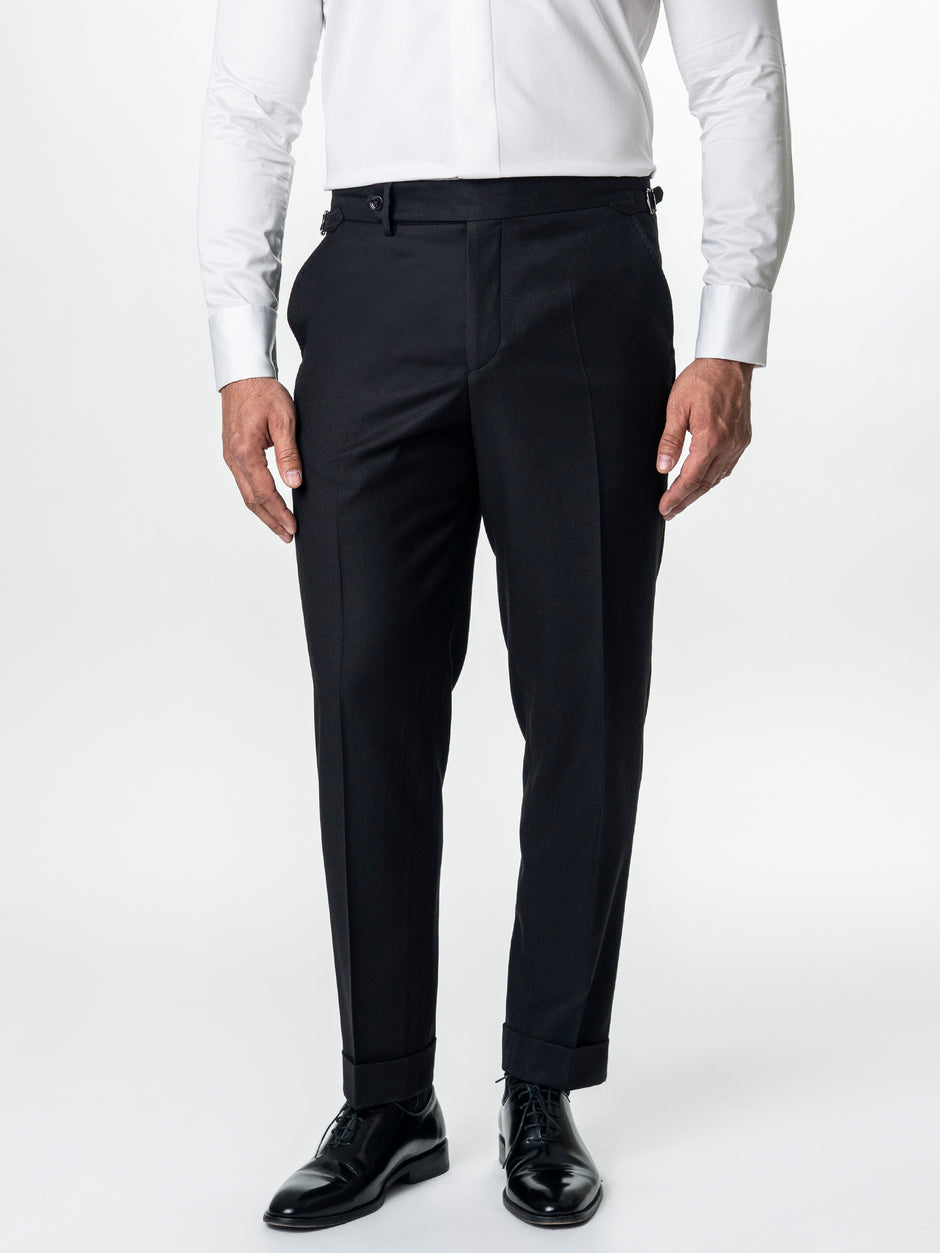 Costum Mire Negru Tip Smoking Ceremonie Lana Sarto BMan0032 (11)