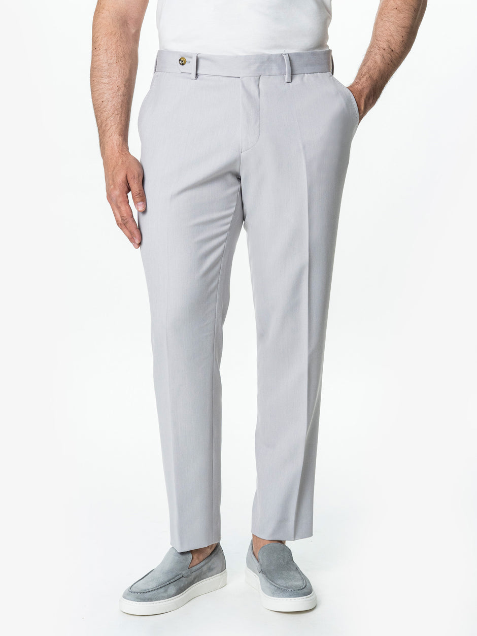 Pantaloni Gri Deschis Eleganti Barbati Stofa De Vara Lana Sarto BMan700 (1)