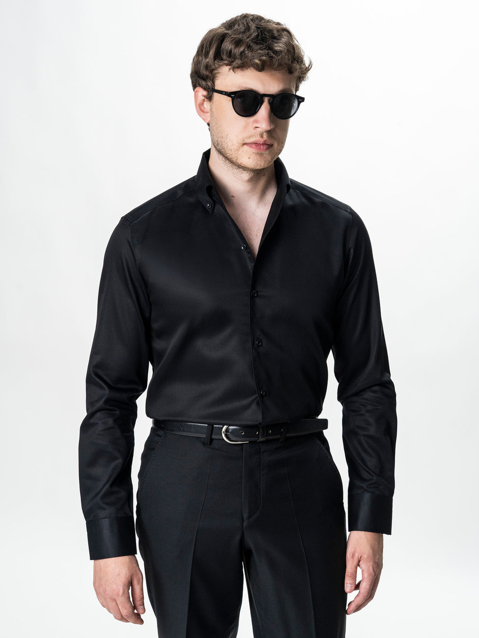 Camasa Barbati Neagra Non-Iron Guler One-Piece BMan0207 (1)
