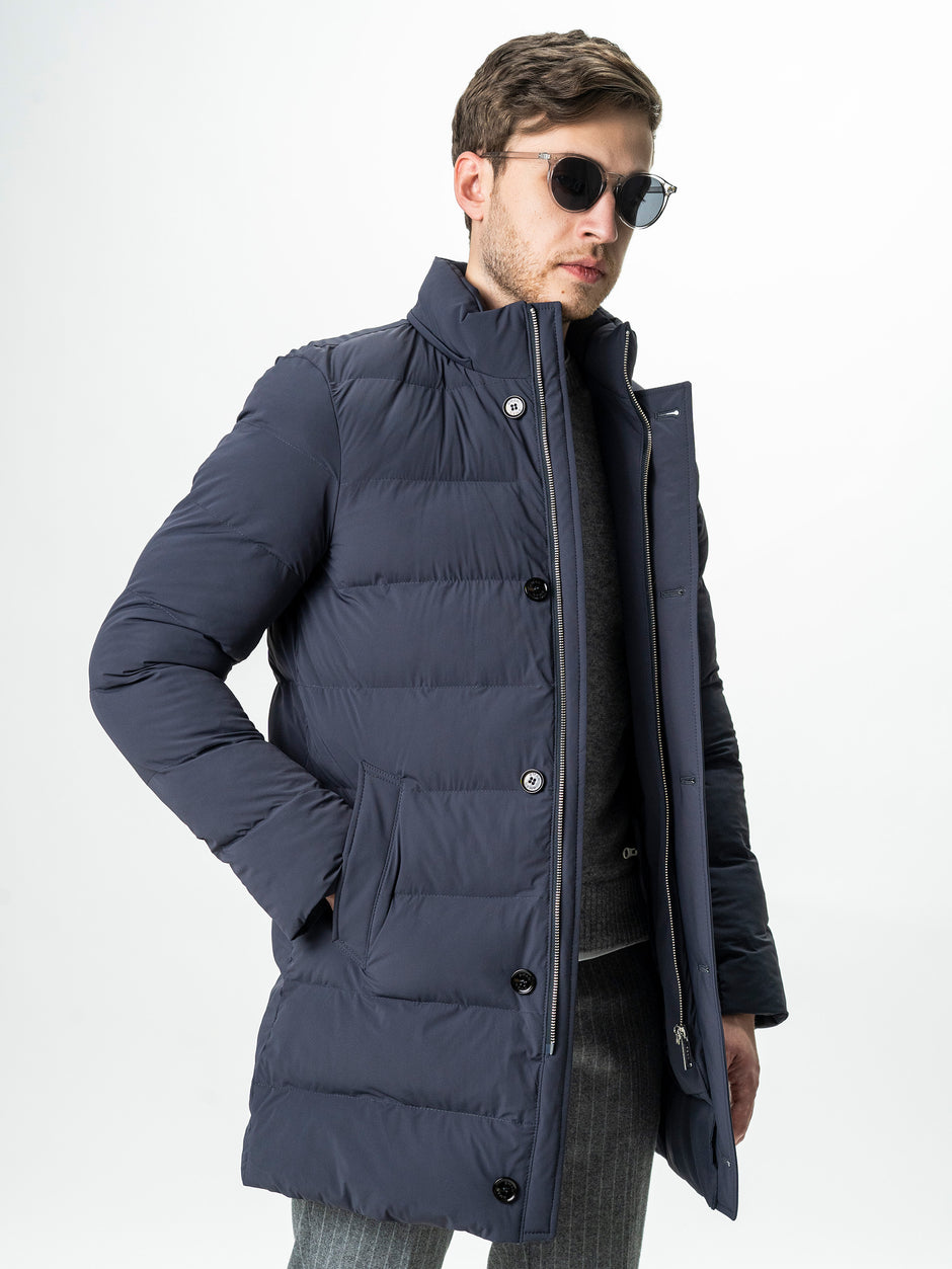 Geaca Barbati Gri Inchis de Iarna cu Blana Naturala si Softshell BMan0199 (10)