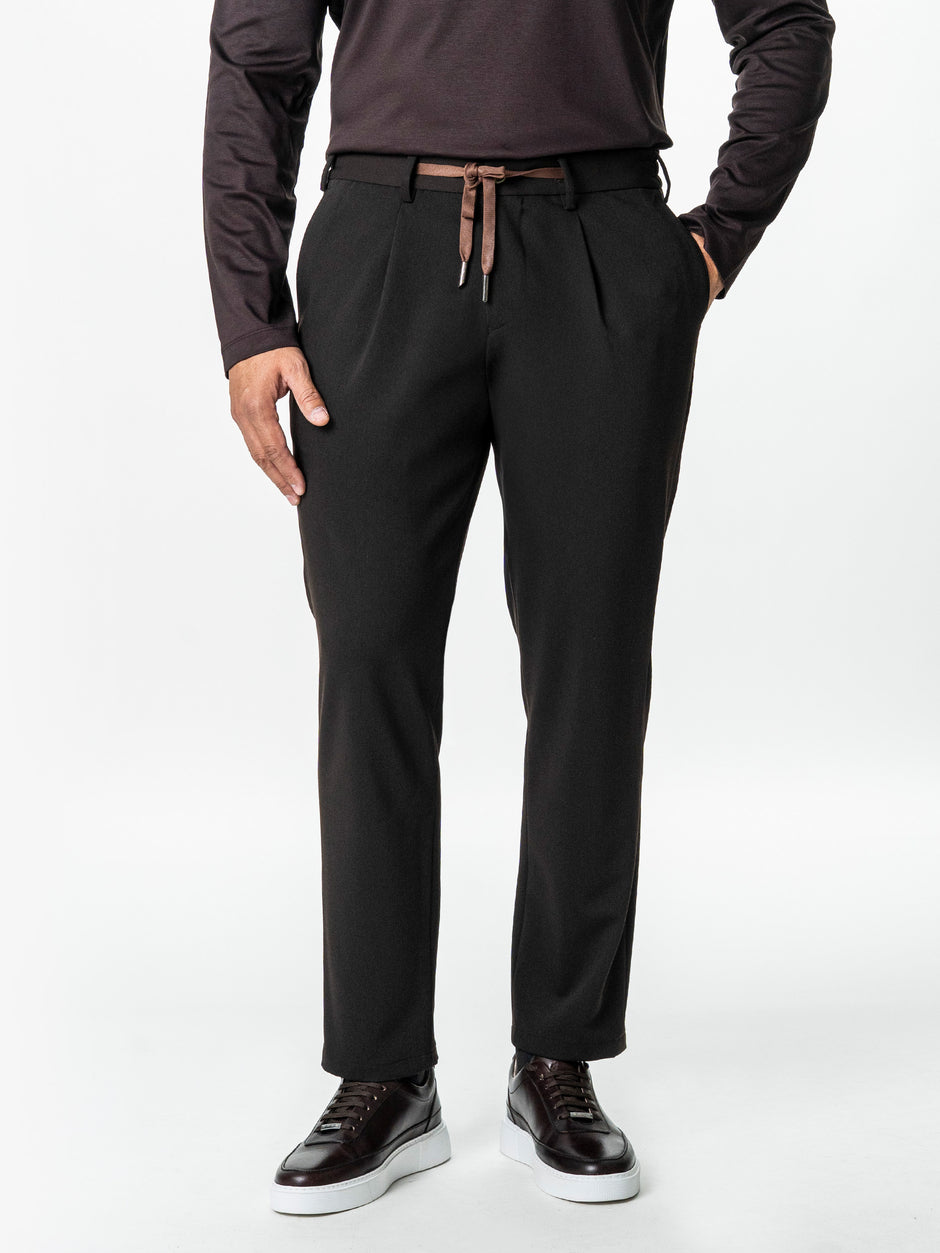 Pantaloni Barbati Casual Cafenii Din Lana BMan0101 (1)