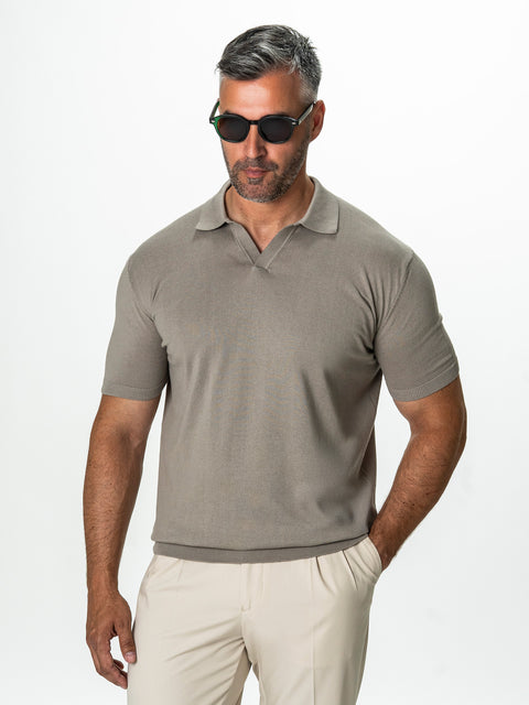 Tricou Grej Barbati Polo Modern Vara  Din Bumbac BMan286