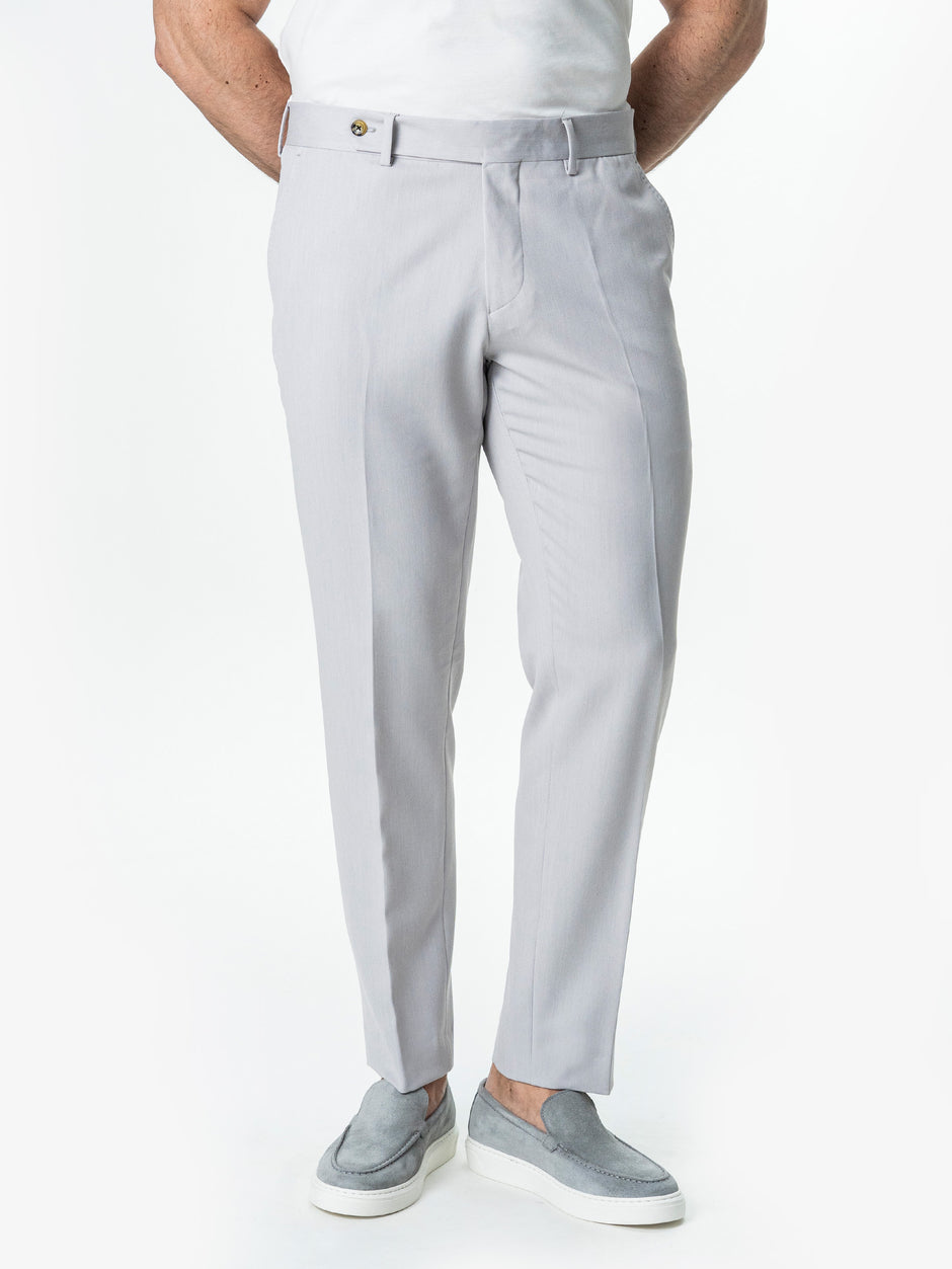 Pantaloni Gri Deschis Eleganti Barbati Stofa De Vara Lana Sarto BMan700 (4)