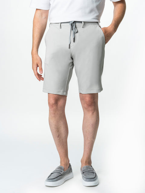 Pantaloni Scurti Flexo Cu Snur Barbati Gri Stone Din Spandex Milano BMan178
