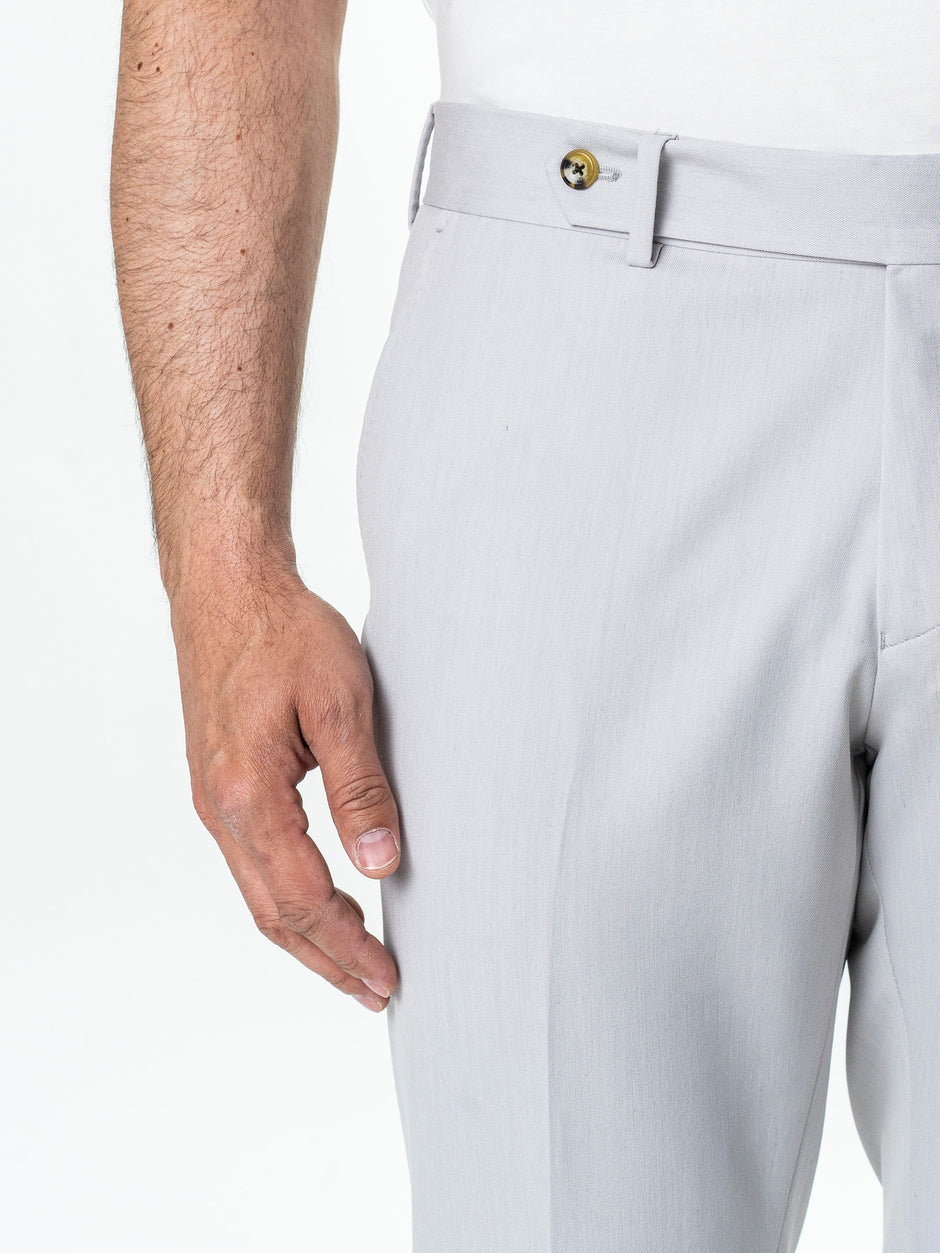Pantaloni Gri Deschis Eleganti Barbati Stofa De Vara Lana Sarto BMan700 (3)