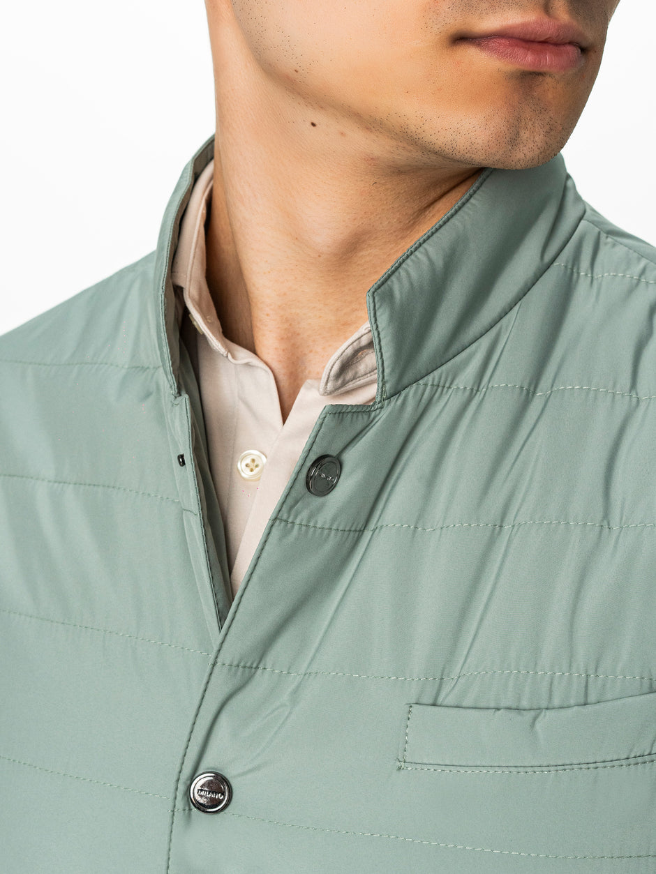 Vesta Barbati Casual Verde Cu Inchidere Prin Capse Design Punto BMan0002 (3)