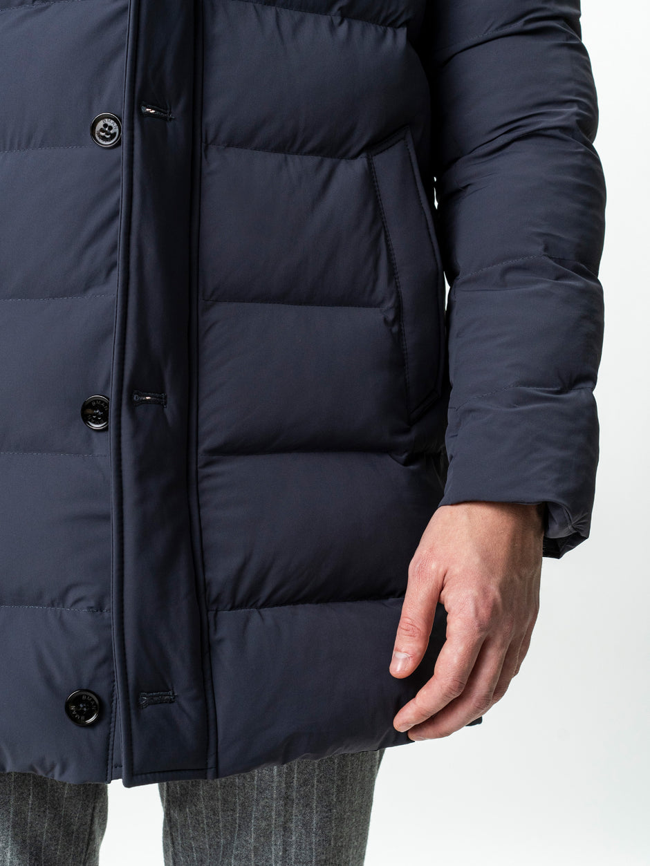 Geaca Barbati Gri Inchis de Iarna cu Blana Naturala si Softshell BMan0199 (6)