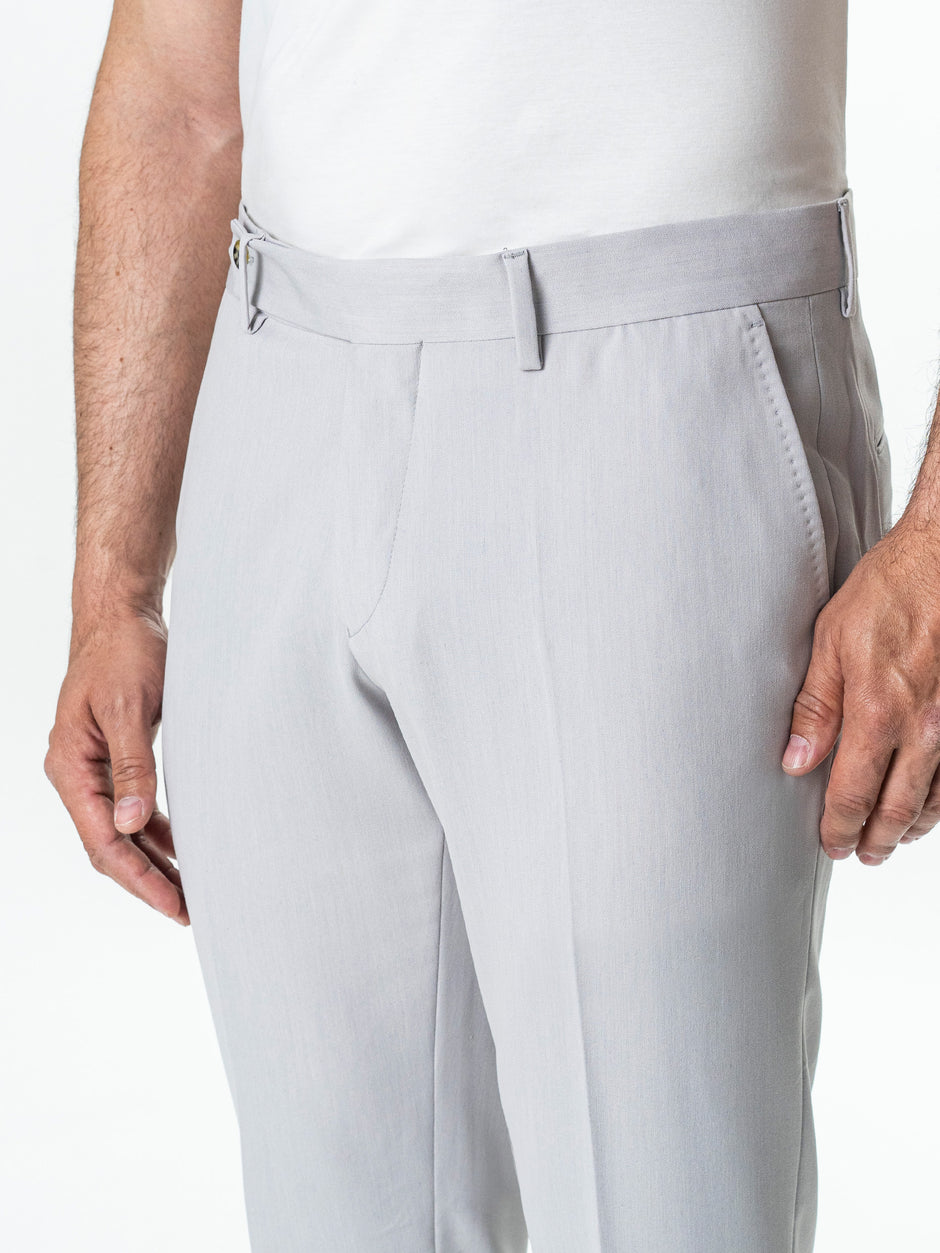 Pantaloni Gri Deschis Eleganti Barbati Stofa De Vara Lana Sarto BMan700 (5)