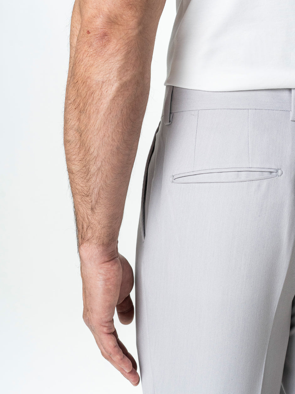 Pantaloni Gri Deschis Eleganti Barbati Stofa De Vara Lana Sarto BMan700 (6)