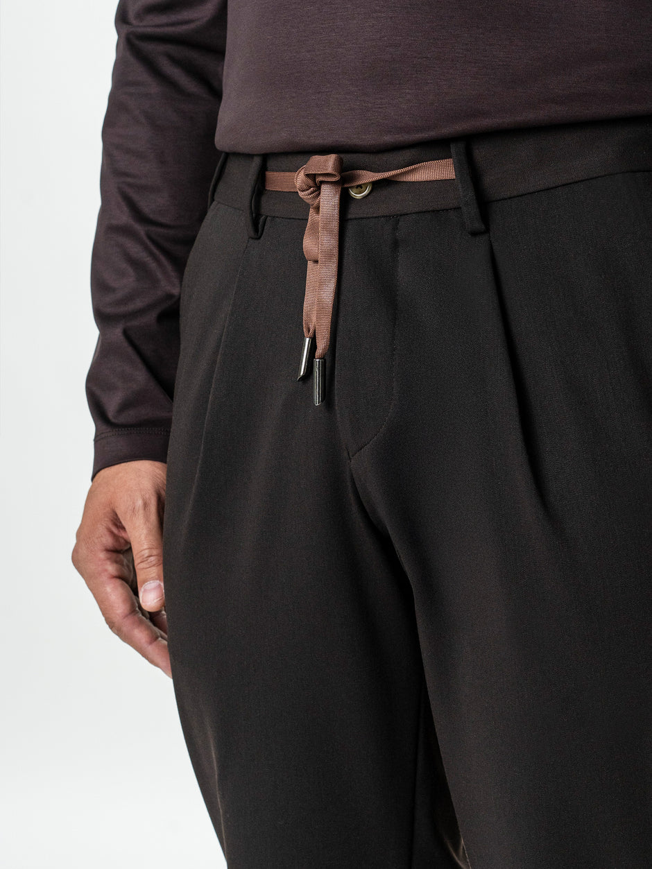 Pantaloni Barbati Casual Cafenii Din Lana BMan0101 (6)