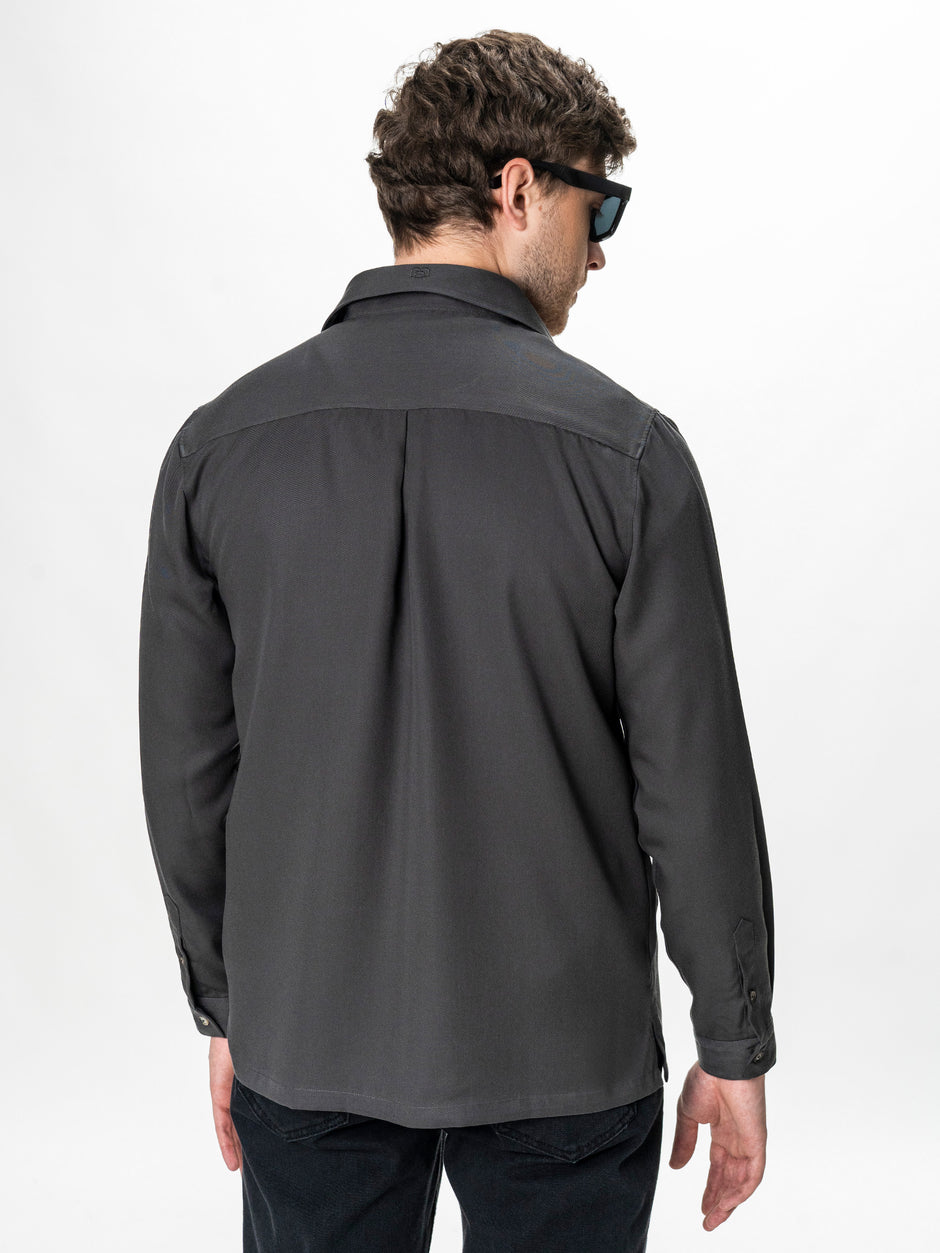 Camasa Barbati Antracit din 100% Bumbac Relaxed Fit BMan0407 (9)