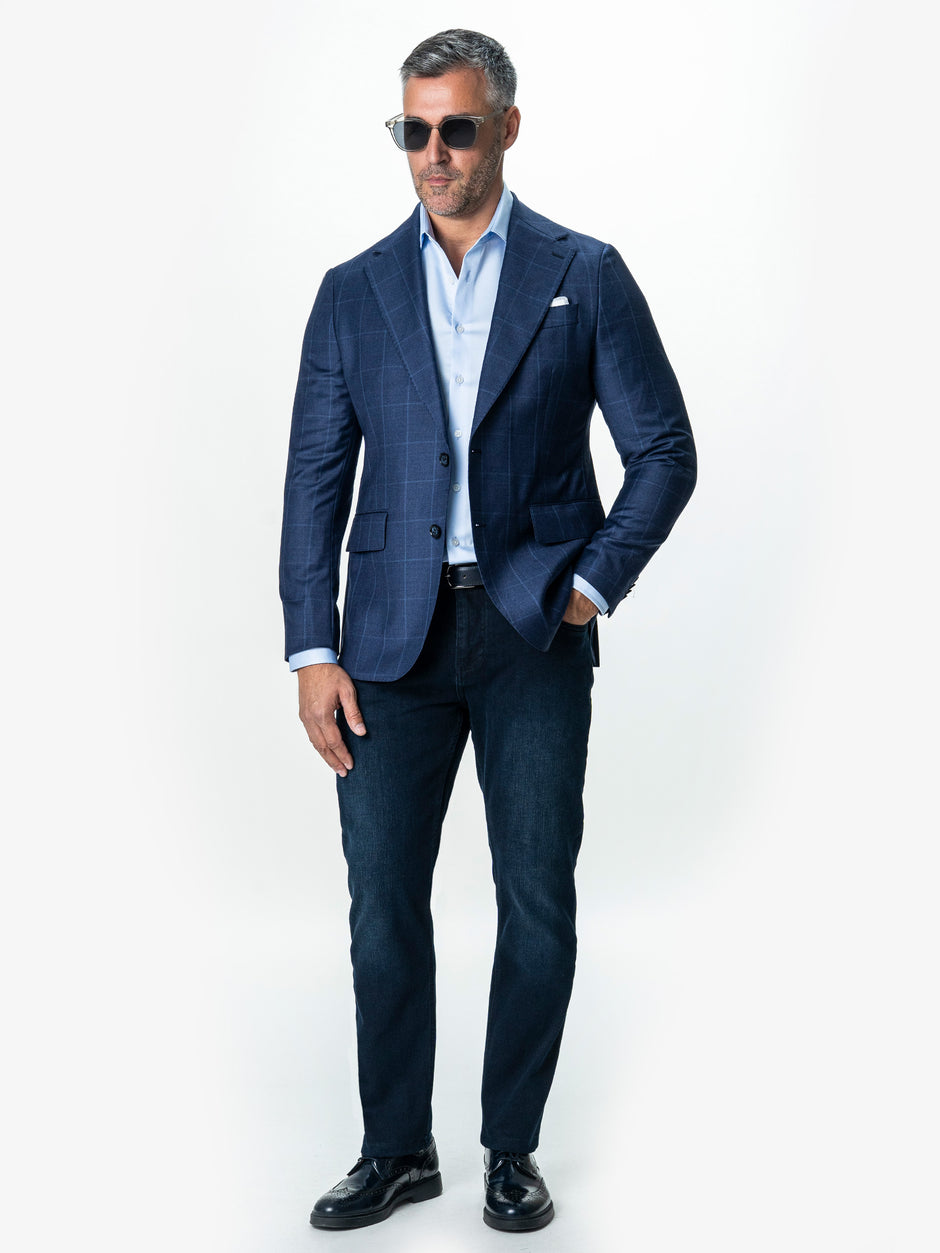 Blugi Barbati Bleumarin Inchis Denim Comfort Fit All Season BMan0005 (2)