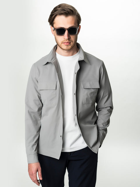Jacheta Tip Camasa Barbati Overshirt Gri De Primavara BMan0065