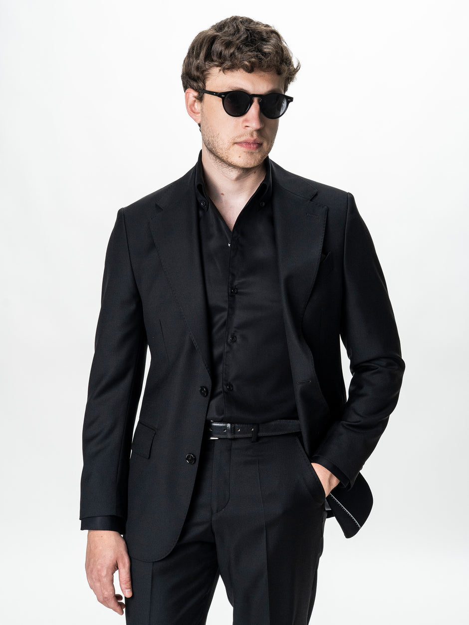 Camasa Barbati Neagra Non-Iron Guler One-Piece BMan0207 (7)