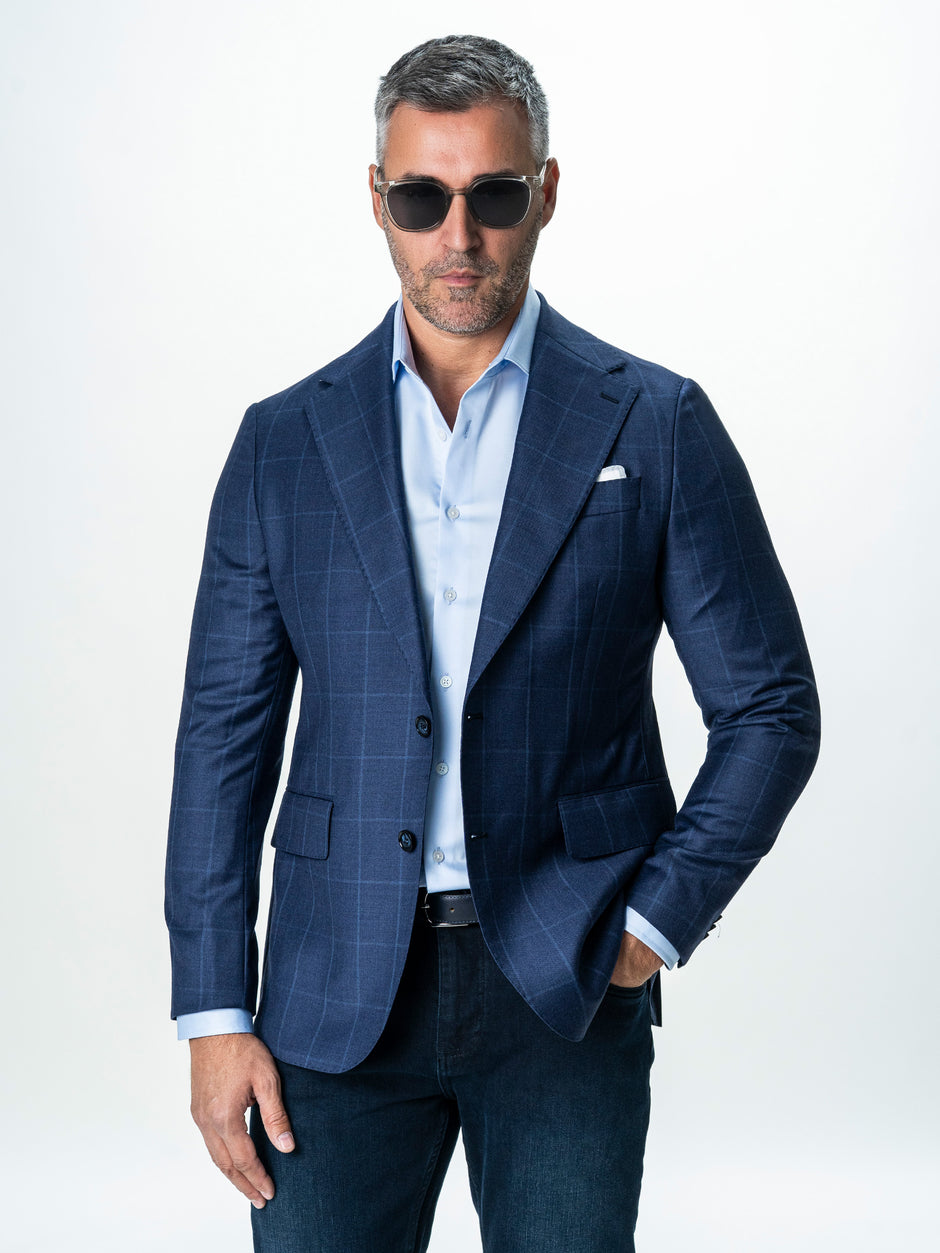 Sacou Office Barbati Bleumarin 100% Lana BMan0045 (1)