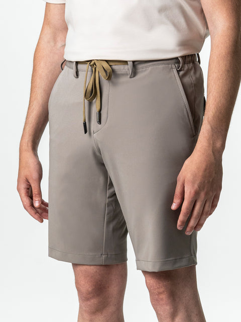 Pantaloni Scurti Flexo Cu Snur Barbati Crem Din Spandex Milano BMan178