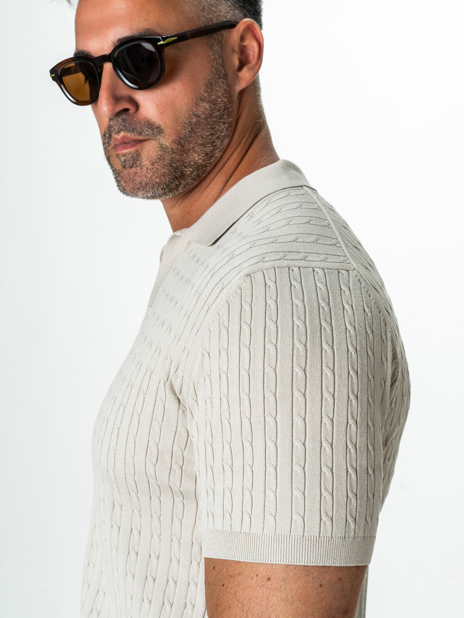 Tricou Barbati Polo Modern De Vara Crem BMan297 (6)