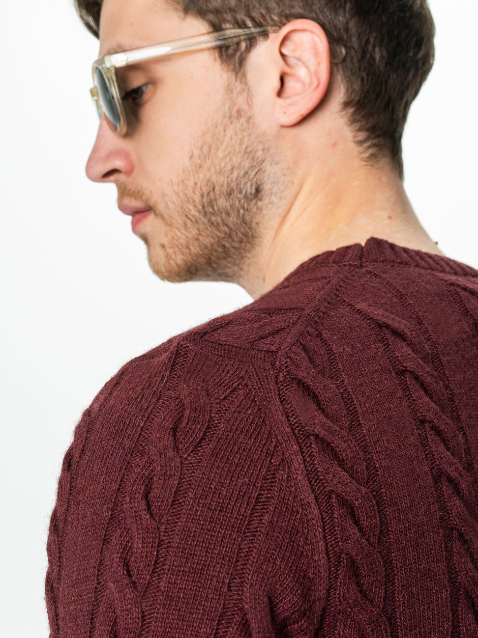 Pulover Barbati Bordo Toamna & Iarna Din 100% Lambswool Torsada BMan0010 (7)