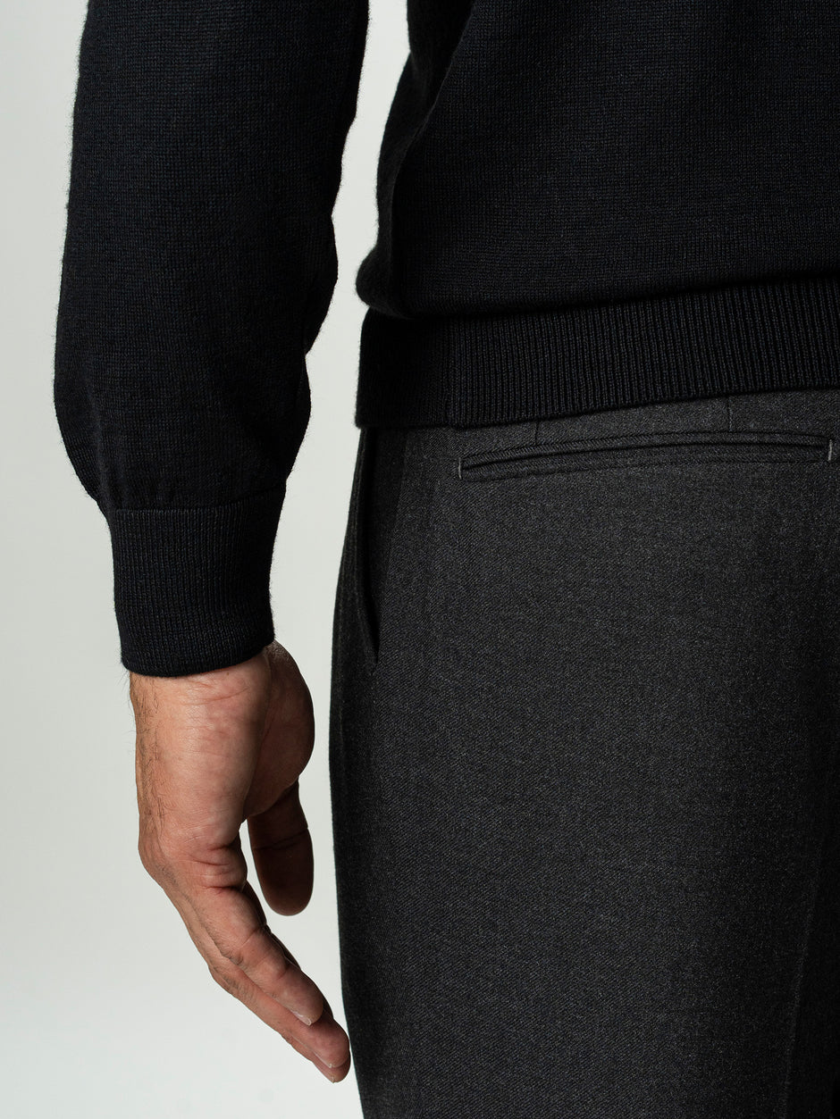 Pulover Barbati Negru Polo Din Lana Merinos BMan0051 (9)