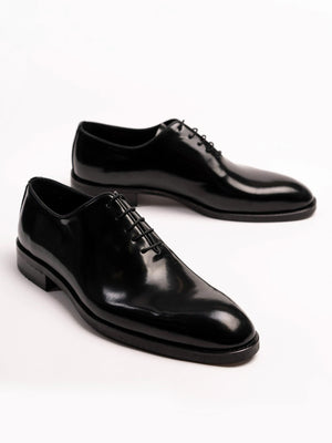 Pantofi Eleganti Barbati Negru Semilucios Oxford Piele Naturala BMan0334