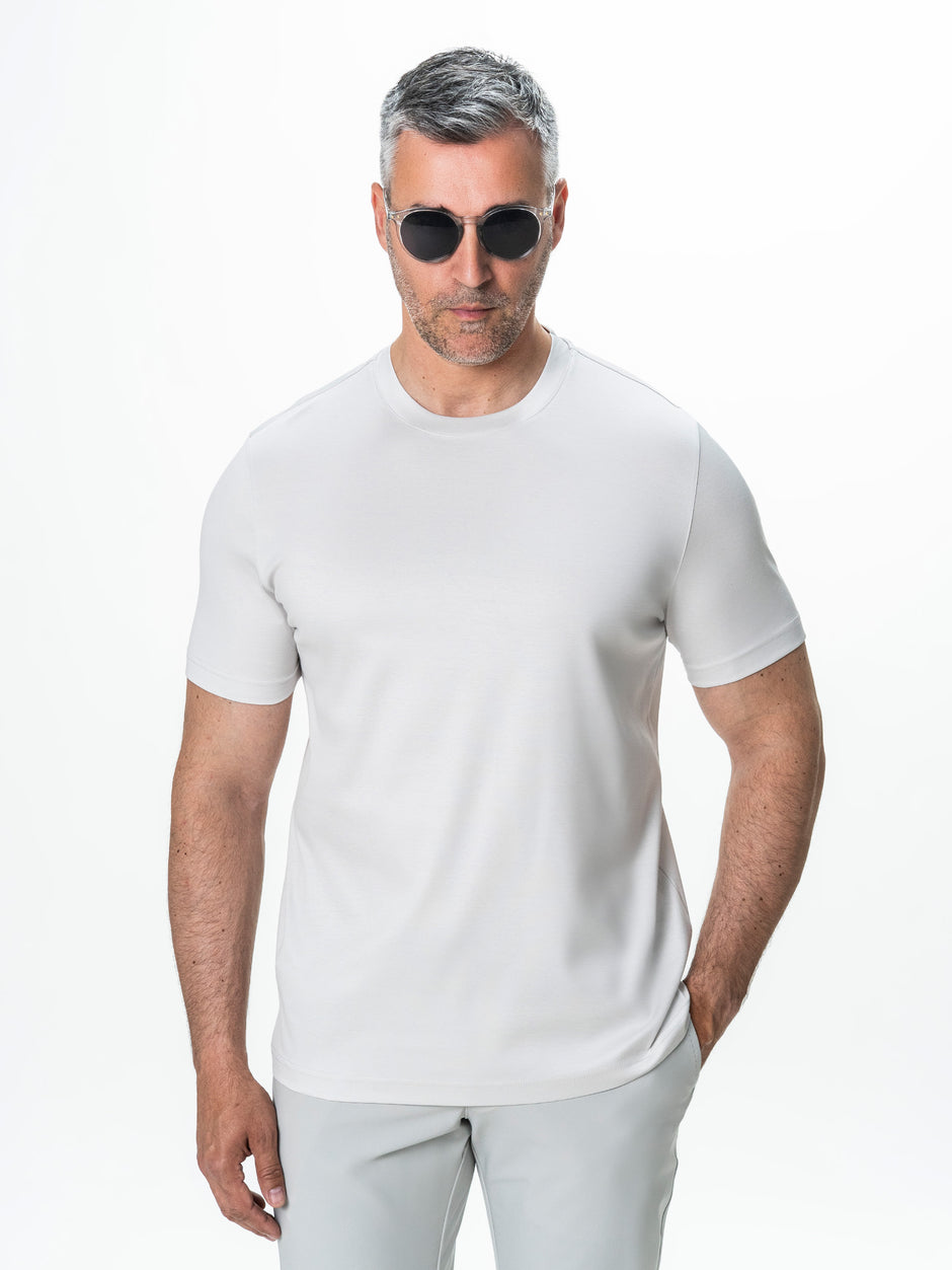 Tricou Gri Stone 100% Bumbac Egiptean Mercerizat BMan279 (7)