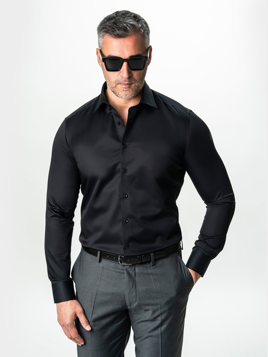 Camasa Neagra Barbati Premium Confort Fit Non Iron BMan0063 (4)