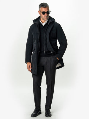 Pulover Barbati Negru Polo Din Lana Merinos BMan0051