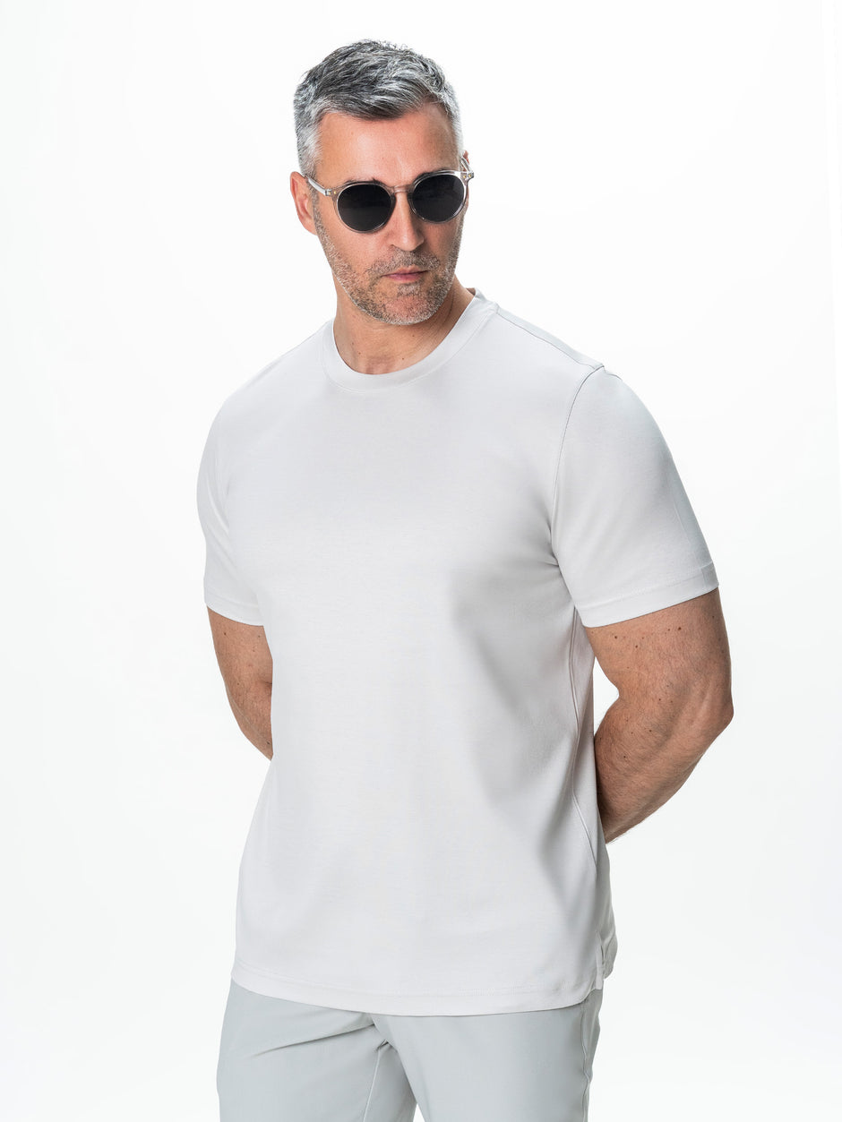 Tricou Gri Stone 100% Bumbac Egiptean Mercerizat BMan279 (1)